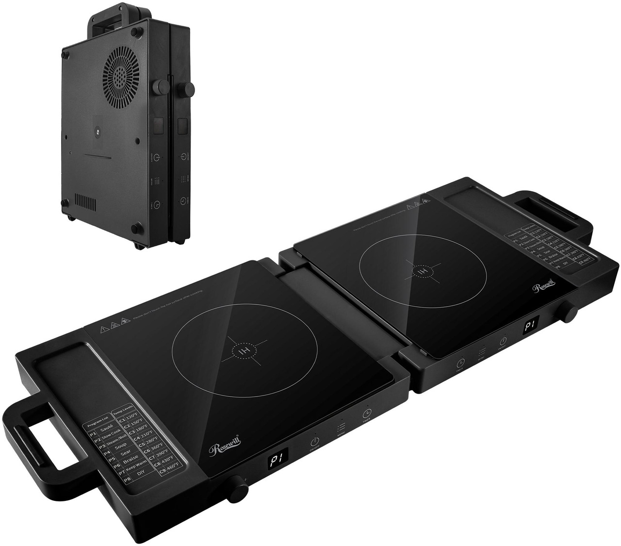 Open Box: Rosewill Foldable Dual Induction Cooktop Burner, 1800W Portable Double Burner with 8 Cooking Modes & 9-Hour Timer, Auto Shutoff, Electric Stove for Home, Dorms, RVs - Black - Newegg.com - Open Box condition - Image 8