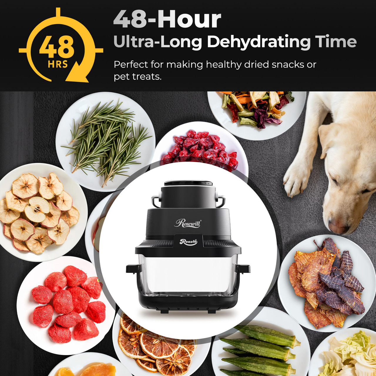 Open Box: Rosewill 8-in-1 Portable Glass Air Fryer, 5.5QT & 1.6QT Dual Transparent Glass Cooking Pot with Storage Lid & Tongs, Compact Smart for Air Fry, Deep Roast, Recrisp, Bake and more - Black - Newegg.com - Open Box condition - Image 14
