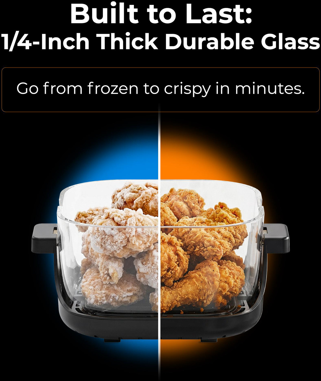 Open Box: Rosewill 8-in-1 Portable Glass Air Fryer, 5.5QT & 1.6QT Dual Transparent Glass Cooking Pot with Storage Lid & Tongs, Compact Smart for Air Fry, Deep Roast, Recrisp, Bake and more - Black - Newegg.com - Open Box condition - Image 20
