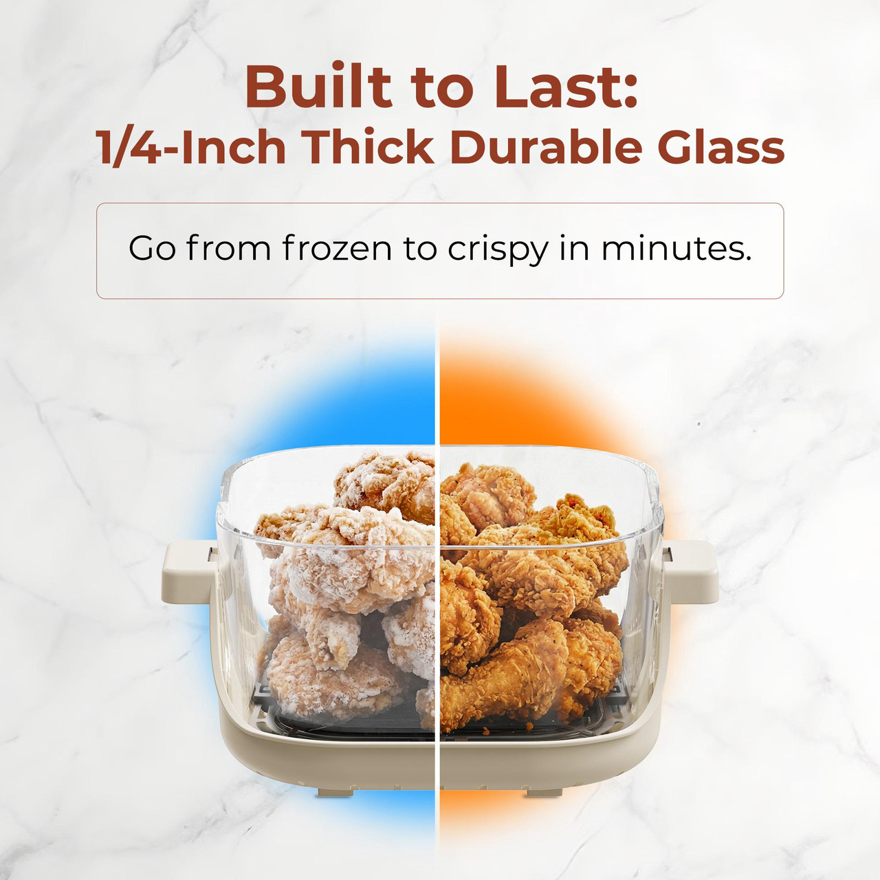 Open Box: Rosewill 8-in-1 Portable Glass Air Fryer, 5.5QT & 1.6QT Dual Transparent Glass Cooking Pot with Storage Lid & Tongs, Compact Smart for Air Fry, Deep Roast, Recrisp, Bake and more - Saturn Gray - Newegg.com - Open Box condition - Image 20