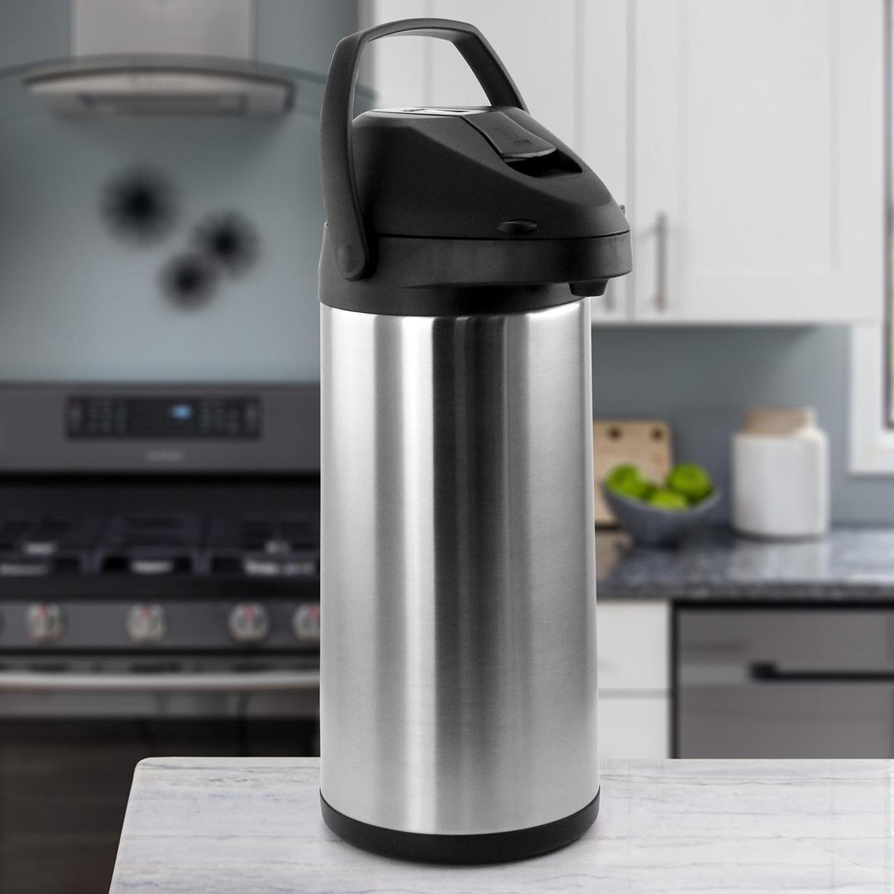 Alt view image 3 of 3 - MegaChef MG-ASUJ050 5L Stainless Steel Airpot Hot Water Dispenser for Coffee and Tea