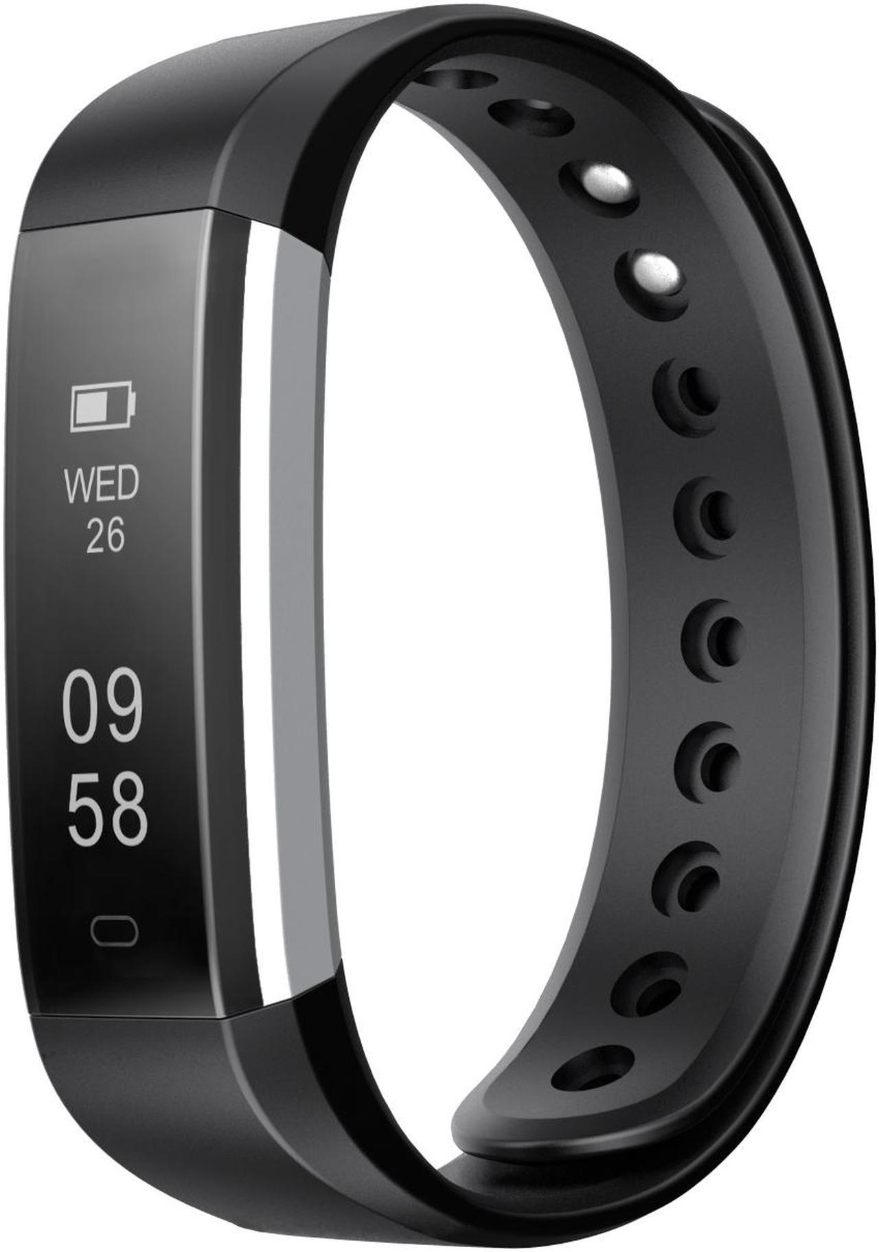 Letscom ID115 Health and Fitness Tracker & Smartwatch by Letsfit - Black