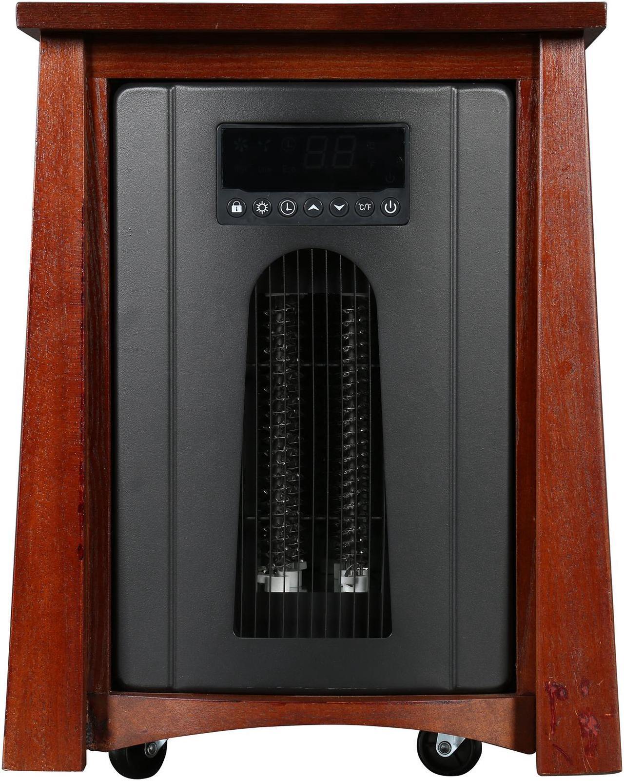 Alt view image 2 of 6 - Lifesmart LS-8WQH-DLX13B 1,500 Watt Infrared Heater, Wooden Cabinet