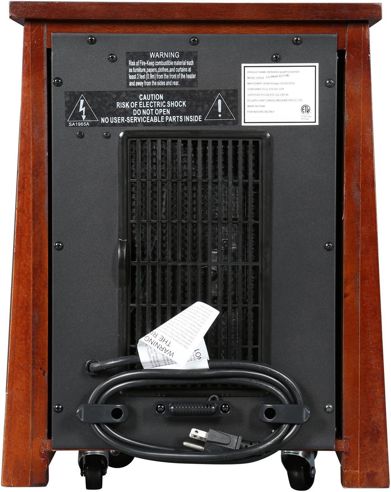 Alt view image 4 of 6 - Lifesmart LS-8WQH-DLX13B 1,500 Watt Infrared Heater, Wooden Cabinet