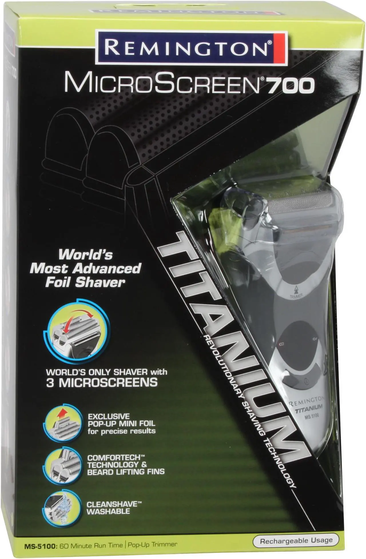 Alt view image 2 of 2 - REMINGTON MS-5100 Titanium Pro MicroScreen Foil Shaver