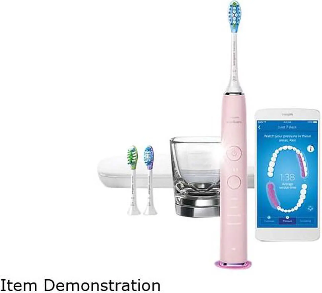 Alt view image 4 of 13 - Philips Sonicare DiamondClean Smart 9300 Rechargeable Electric Power Toothbrush, Pink (HX9903/21)