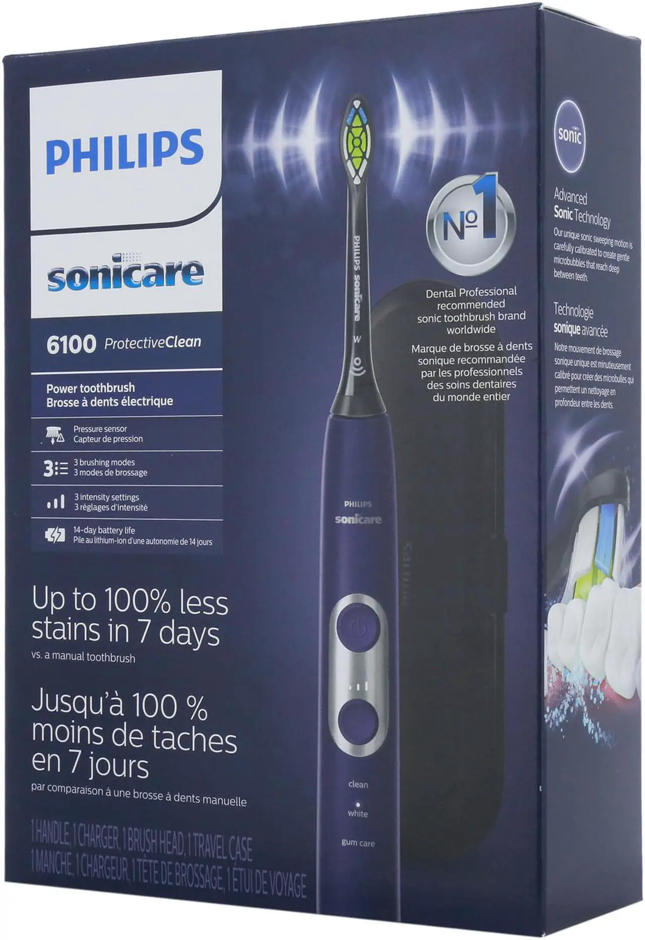 Alt view image 2 of 5 - Philips Sonicare ProtectiveClean 6100 Rechargeable Toothbrush, Deep Purple, (HX6471/03)
