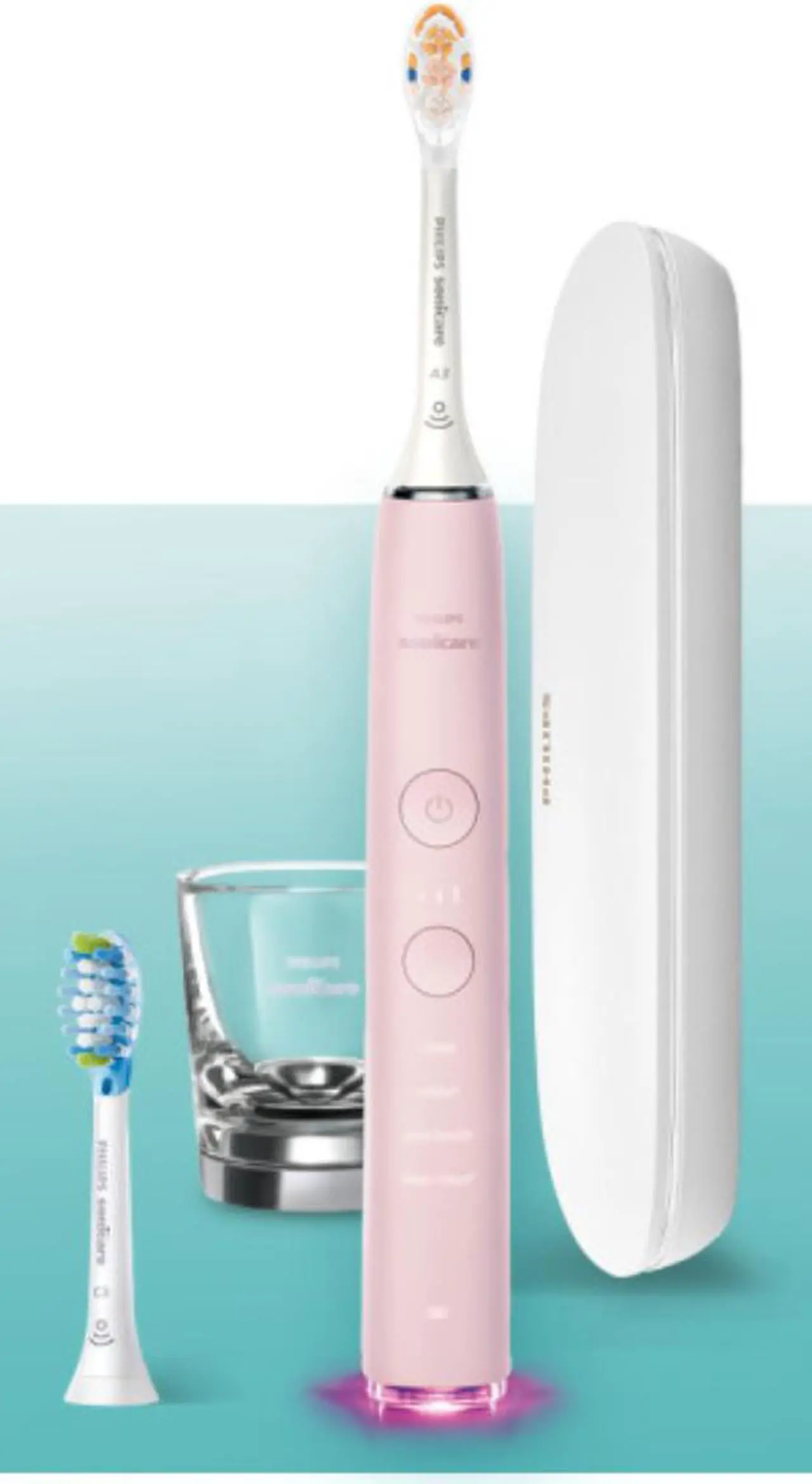 Alt view image 2 of 13 - Philips Sonicare DiamondClean Smart 9300 Electric Toothbrush, Sonic Toothbrush with App, Pressure Sensor, Brush Head Detection, 4 Brushing Modes and 3 Intensity Levels, Pink, (HX9903/25)