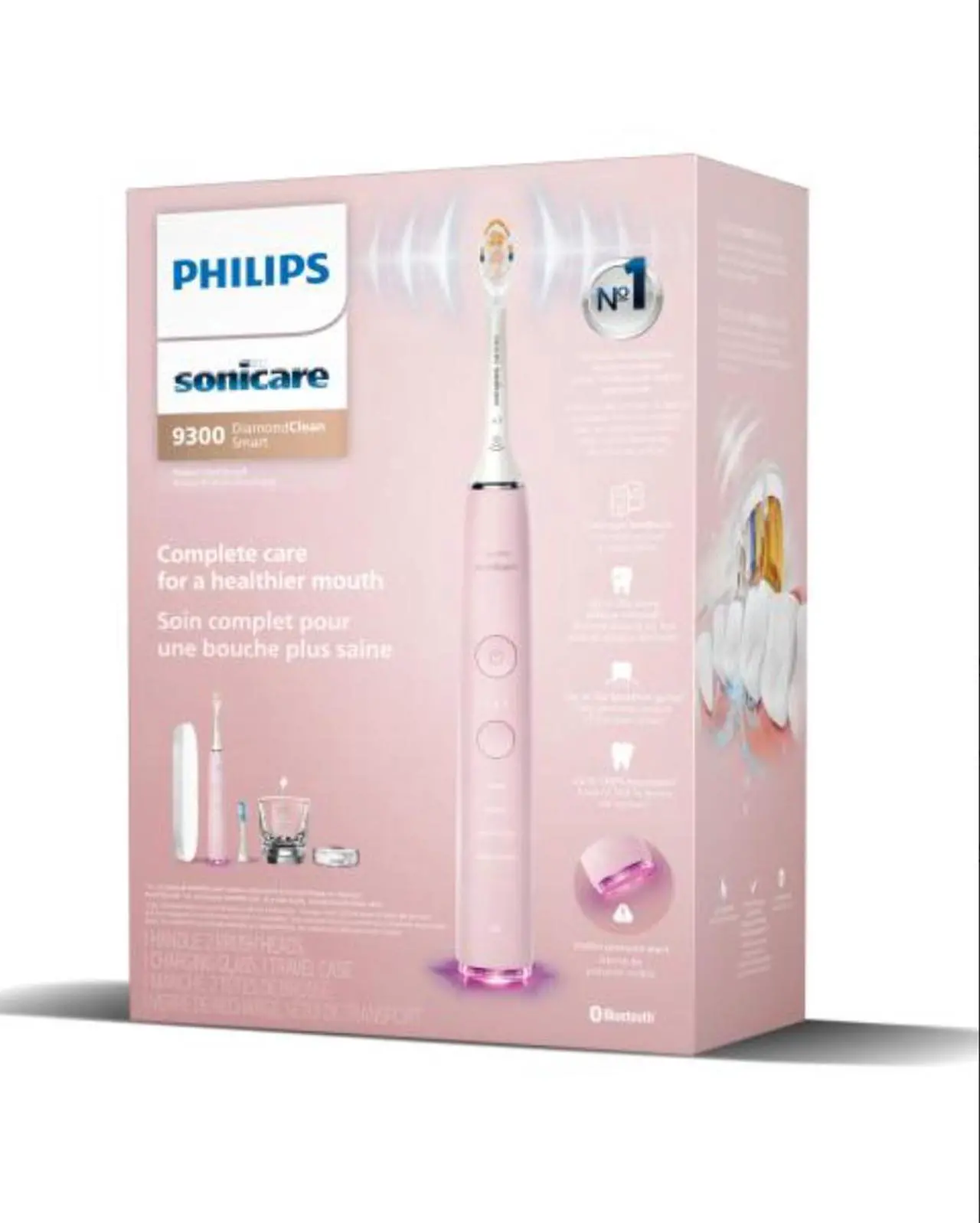 Alt view image 12 of 13 - Philips Sonicare DiamondClean Smart 9300 Electric Toothbrush, Sonic Toothbrush with App, Pressure Sensor, Brush Head Detection, 4 Brushing Modes and 3 Intensity Levels, Pink, (HX9903/25)