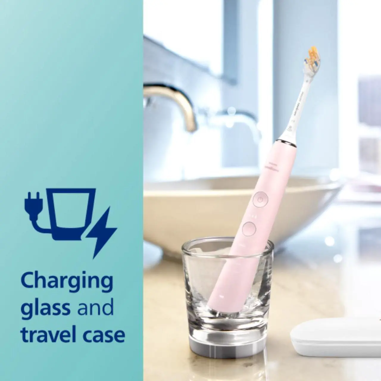 Alt view image 5 of 13 - Philips Sonicare DiamondClean Smart 9300 Electric Toothbrush, Sonic Toothbrush with App, Pressure Sensor, Brush Head Detection, 4 Brushing Modes and 3 Intensity Levels, Pink, (HX9903/25)