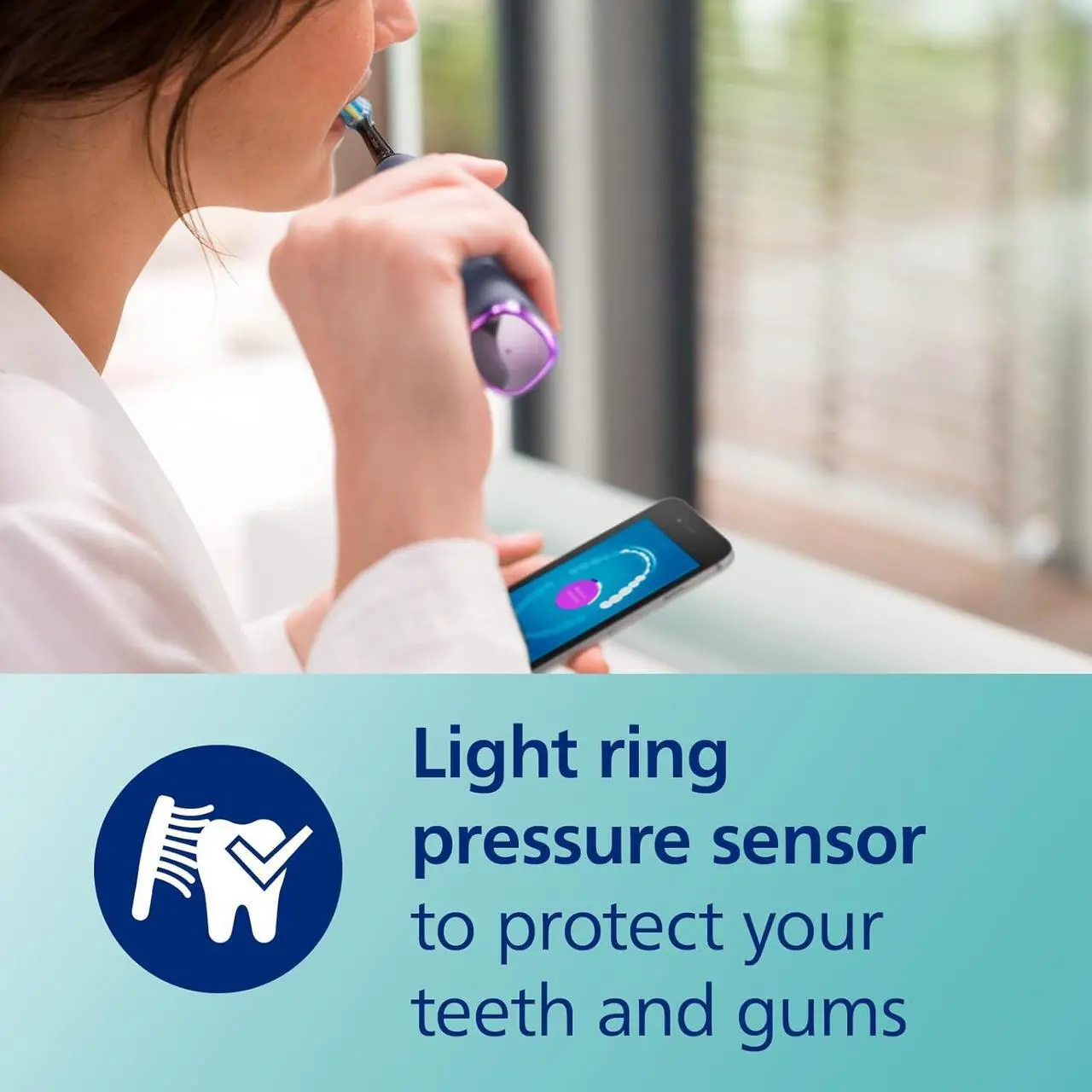 Alt view image 4 of 8 - Philips Sonicare DiamondClean Smart 9300 Electric Toothbrush, Sonic Toothbrush with App, Pressure Sensor, Brush Head Detection, 4 Brushing Modes and 3 Intensity Levels, Grey, Model HX9903/45