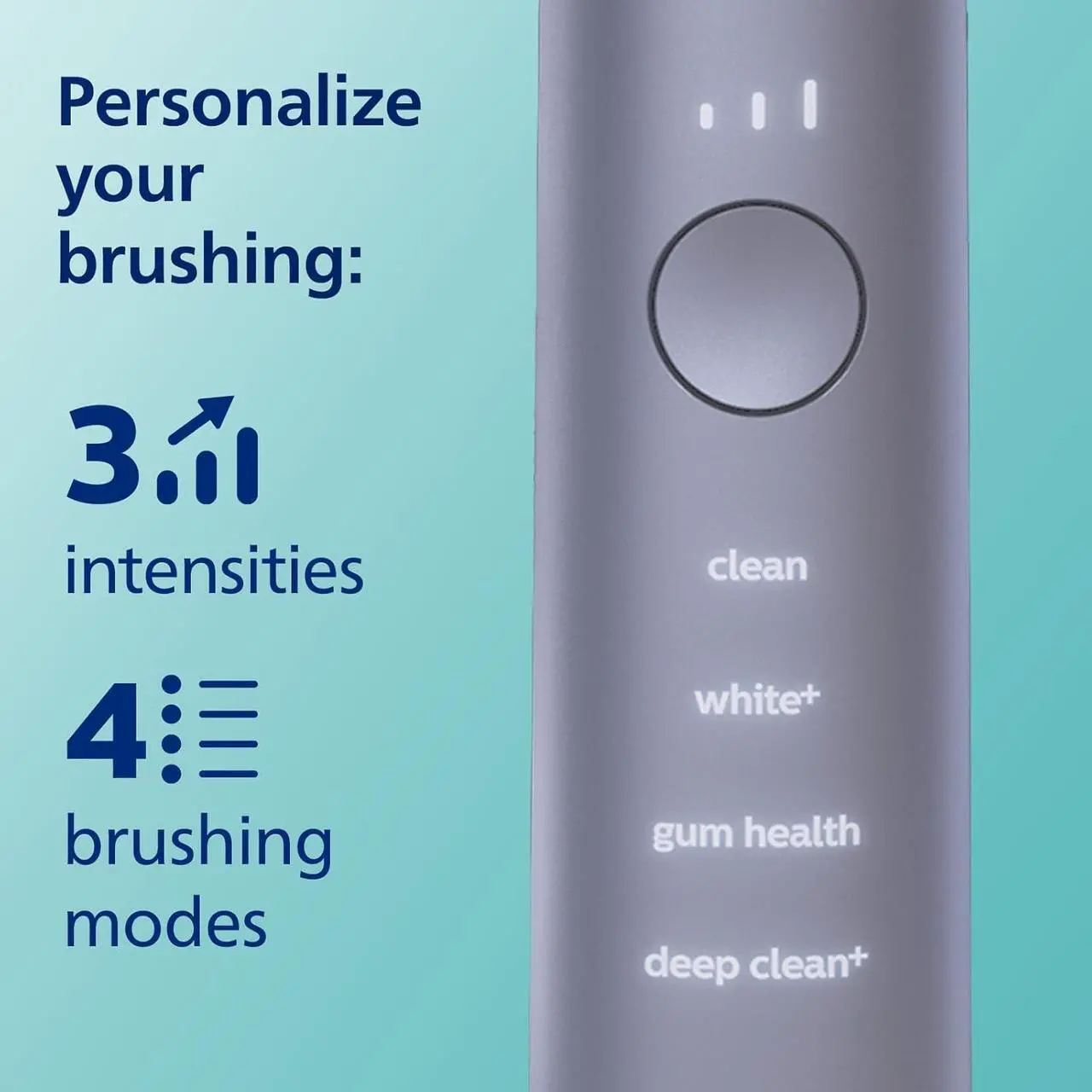 Alt view image 3 of 8 - Philips Sonicare DiamondClean Smart 9300 Electric Toothbrush, Sonic Toothbrush with App, Pressure Sensor, Brush Head Detection, 4 Brushing Modes and 3 Intensity Levels, Grey, Model HX9903/45