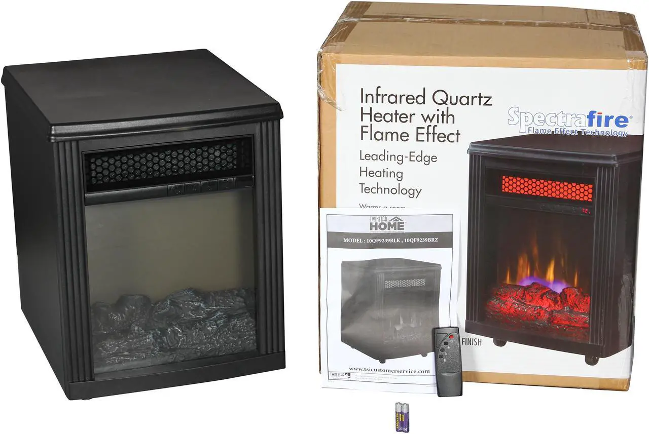 Alt view image 8 of 8 - Twin Star 10QF9239-BLK-A04 1500 Watt Infrared Heater w/ Flame Effects, Black (1000 sq. ft. Room)
