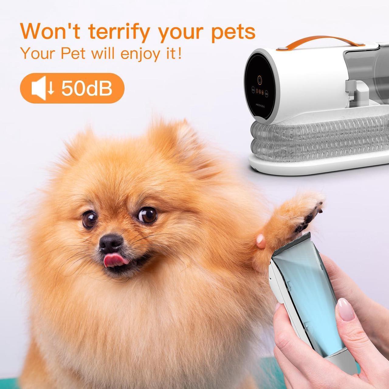 Alt view image 3 of 9 - AIRROBO PG100 Pet Grooming Vacuum (12000pa Suction) 5 Grooming Tools, 2L Dust Cup