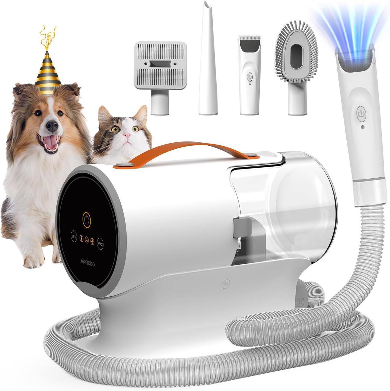 Main image of AIRROBO PG100 Pet Grooming Vacuum (12000pa Suction) 5 Grooming Tools, 2L Dust Cup