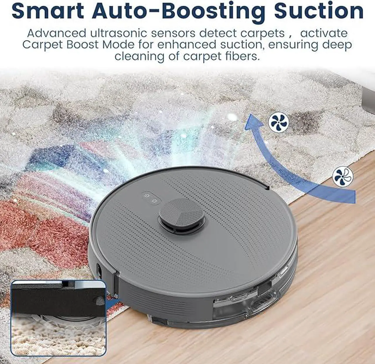 Alt view image 3 of 8 - AIRROBO L50+ Robot Vacuum and Mop (5500Pa Suction) Auto-Empty Station, 60-Day Capacity, Home Mapping, Voice/App Control, LiDAR Navigation, 240min Runtime