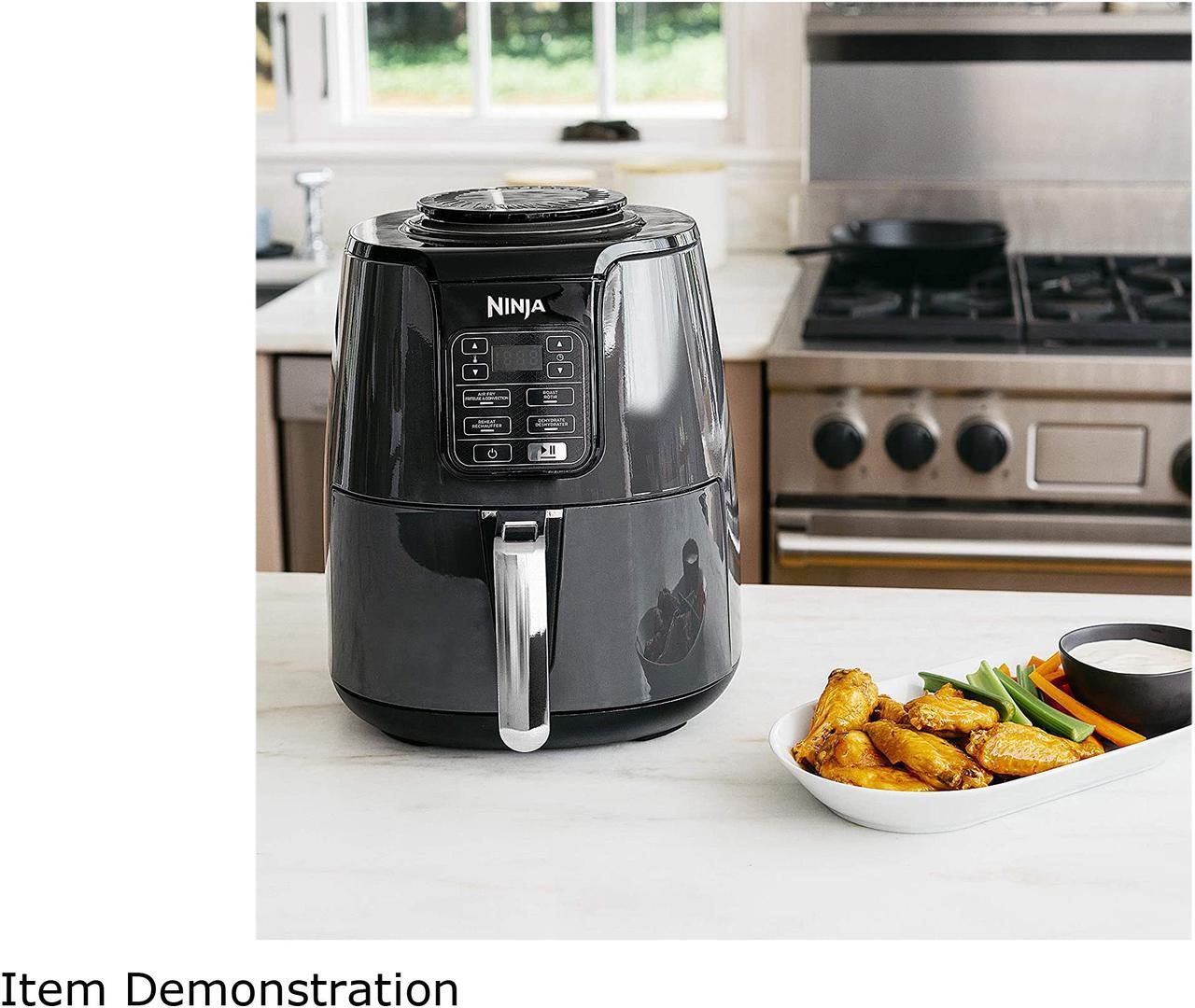 Alt view image 2 of 5 - NINJA AF101C, Air Fryer, 3.8L Less Oil Electric Air Frying, Equipped with Crisper Plate + Multi-Layer Rack + Non Stick Basket, Programmable Control Panel, Black, 1550W, (Canadian Version)