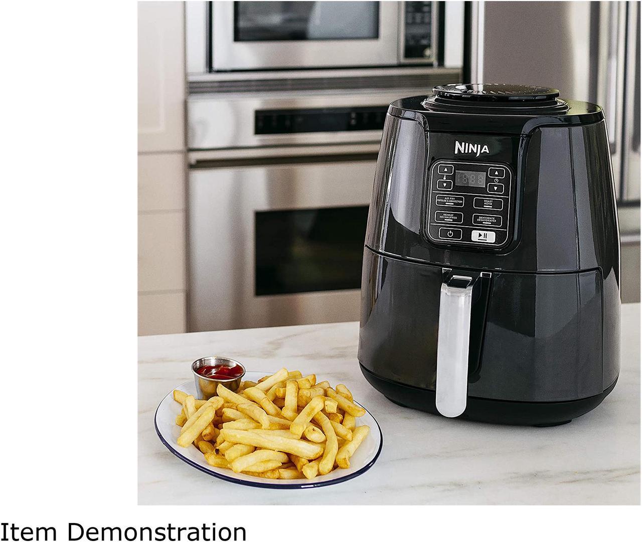 Alt view image 3 of 5 - NINJA AF101C, Air Fryer, 3.8L Less Oil Electric Air Frying, Equipped with Crisper Plate + Multi-Layer Rack + Non Stick Basket, Programmable Control Panel, Black, 1550W, (Canadian Version)