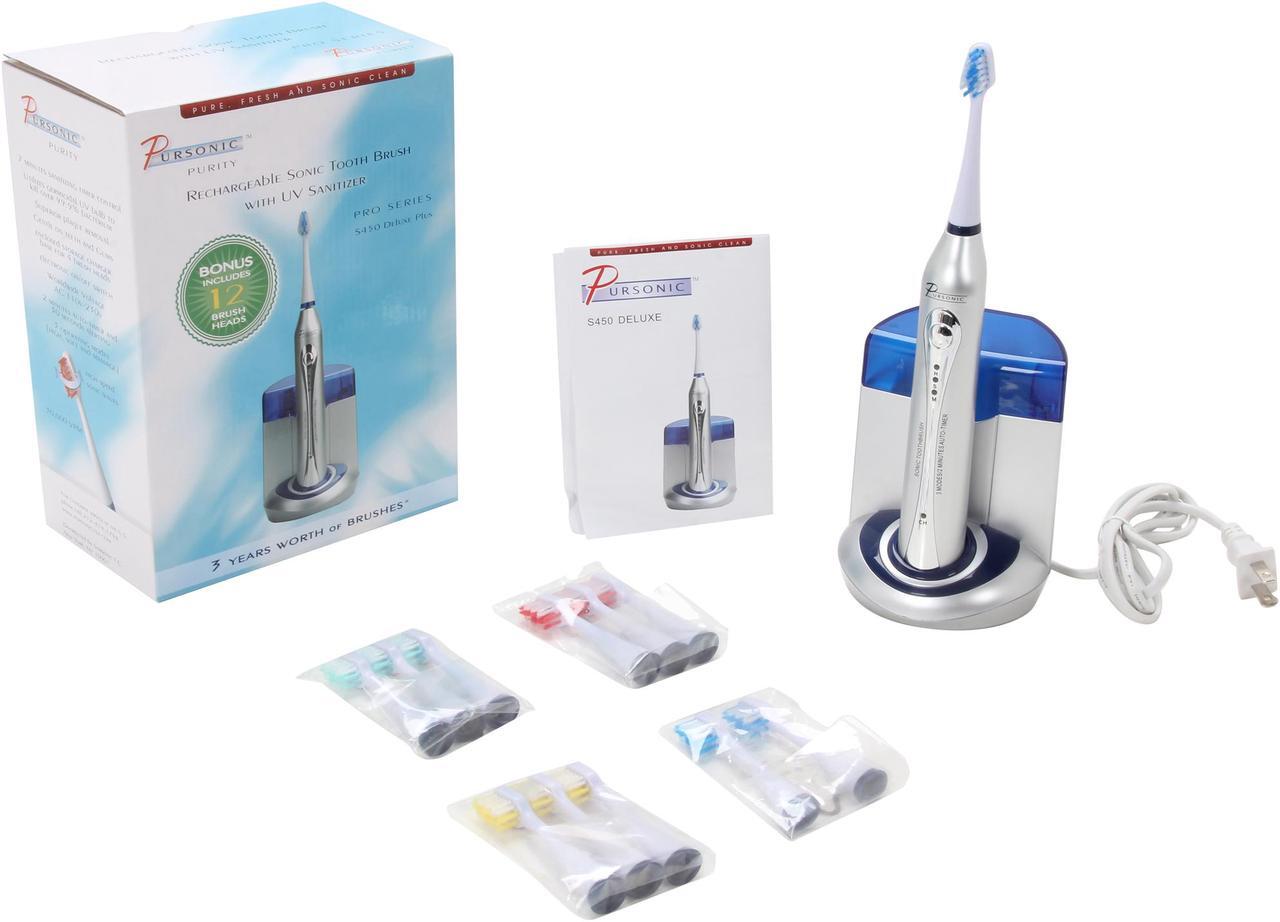 Alt view image 5 of 5 - Pursonic S450 DELUXE PLUS Sonic toothbrush with UV sanitizing function W/ BONUS 12 Brush heads
