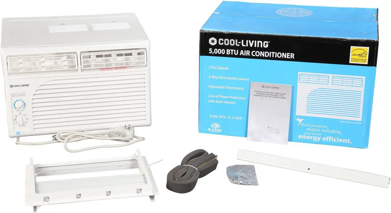 Cool Living 5000 BTU Manual Compact Window Air Conditioner CLW-15C1A