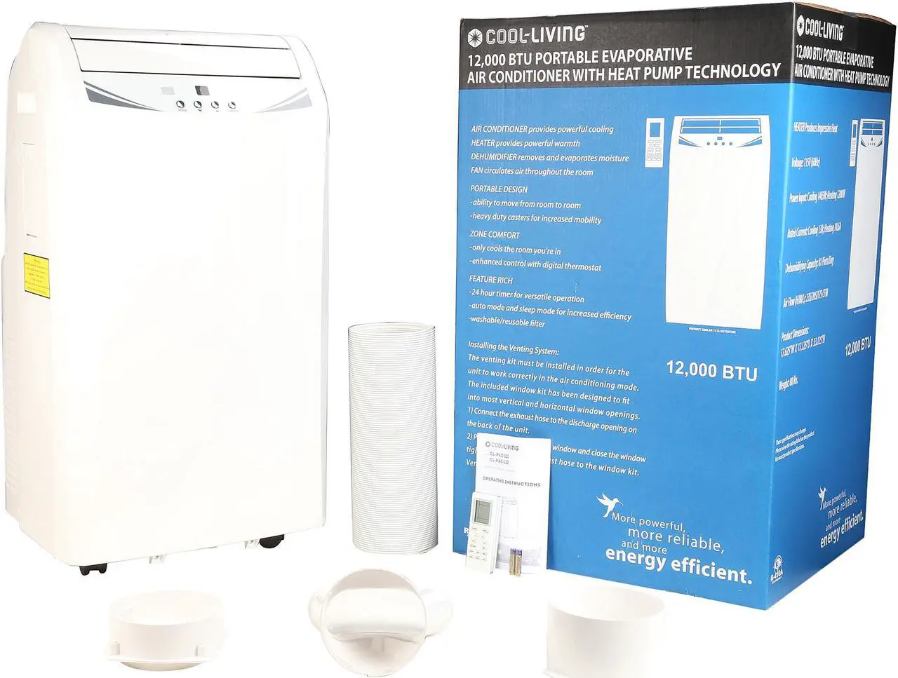 Alt view image 7 of 7 - Cool Living CL-PAC122 12,000 Cooling Capacity (BTU) Portable Air Conditioner