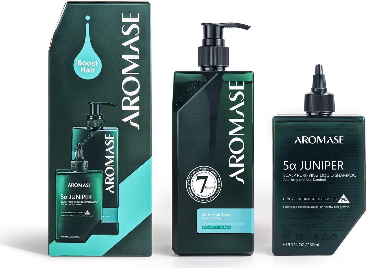 Alt view image 2 of 2 - AROMASE Volumizing Shampoo Kit (Scalp Purifying Liquid Shampoo 260ml + Anti-hair Loss Shampoo 400ml)