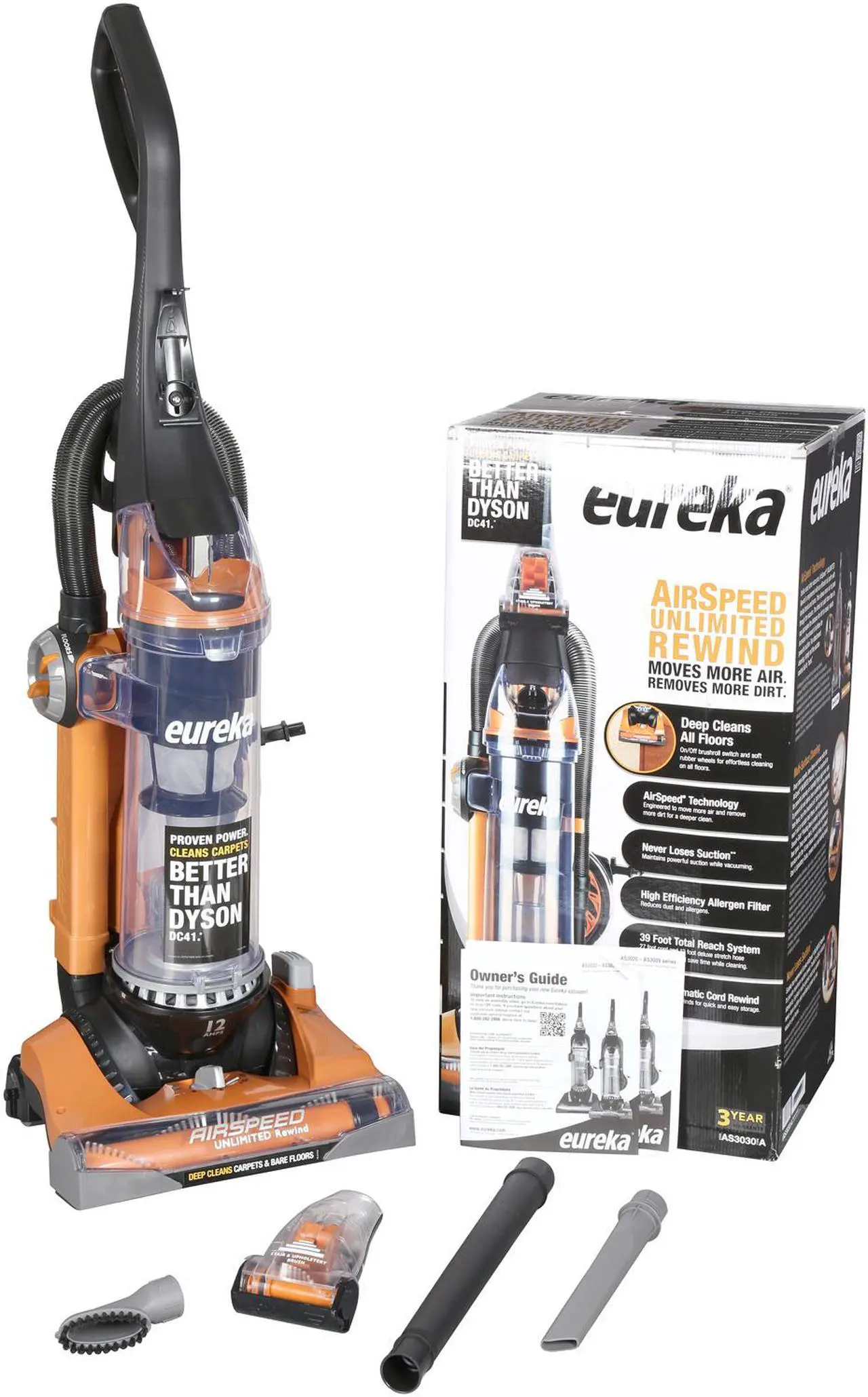 Alt view image 7 of 7 - EUREKA  AS3030A  AirSpeed UNLIMITED Rewind  Black/Copper Metallic