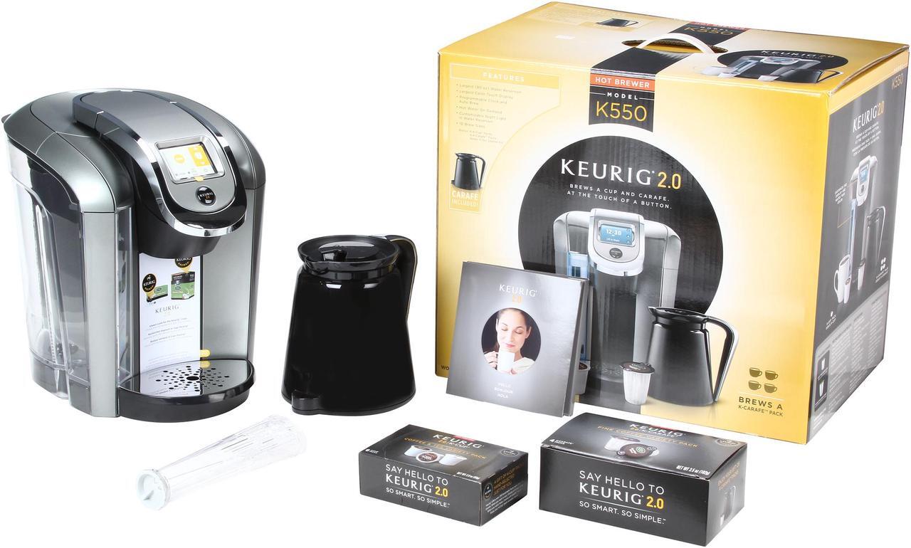 Alt view image 9 of 9 - Keurig 2.0 K550 Brewing System with a Keurig Carafe, 2.0 Starter Kit including one filter, 4K-Carafe packs and 6K-Cup packs