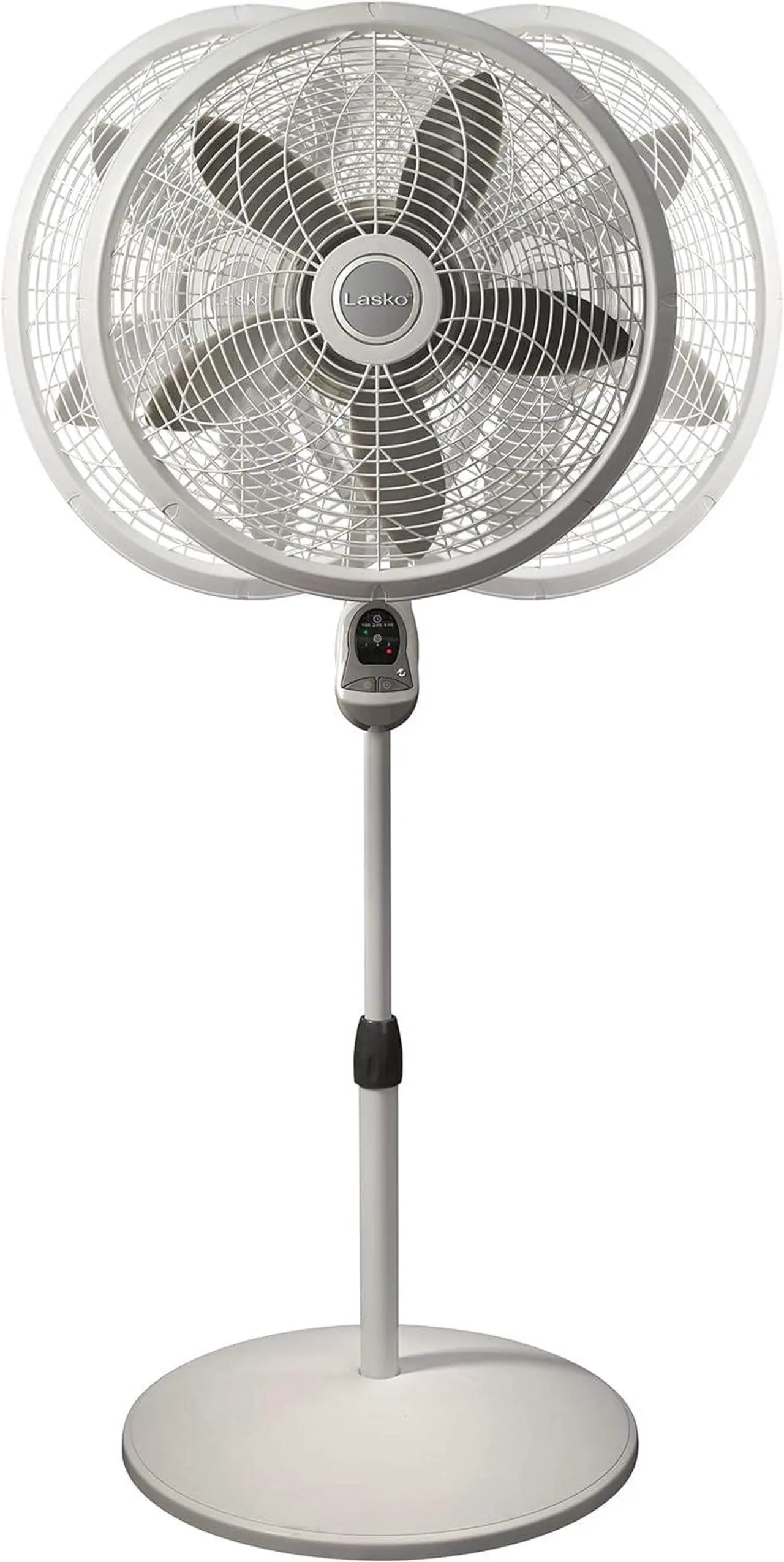 Alt view image 8 of 10 - Lasko Elegance and Performance Pedestal Stand Fan, 3-Speeds, 90 Degree Oscillation, Adjustable Height, Timer, Remote for Indoor, Bedroom, Living Room, Home Office, Dorm Use, 18 Inch, White, 1850