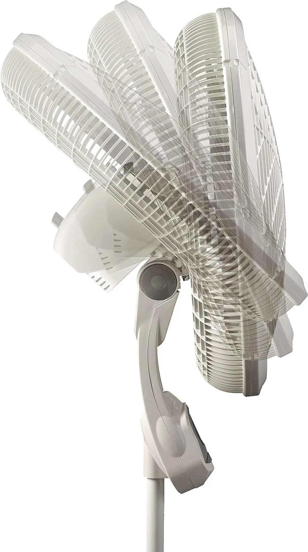 Alt view image 9 of 10 - Lasko Elegance and Performance Pedestal Stand Fan, 3-Speeds, 90 Degree Oscillation, Adjustable Height, Timer, Remote for Indoor, Bedroom, Living Room, Home Office, Dorm Use, 18 Inch, White, 1850