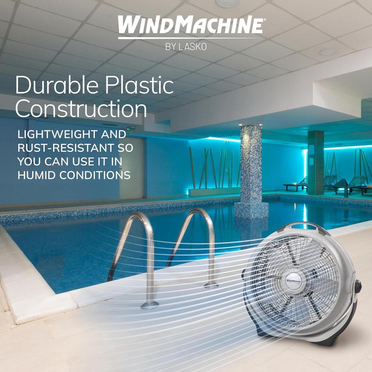 Alt view image 5 of 7 - Lasko Wind Machine Fan, Air Circulator Fan with 3 Speeds, 20" Model 3300, Gray