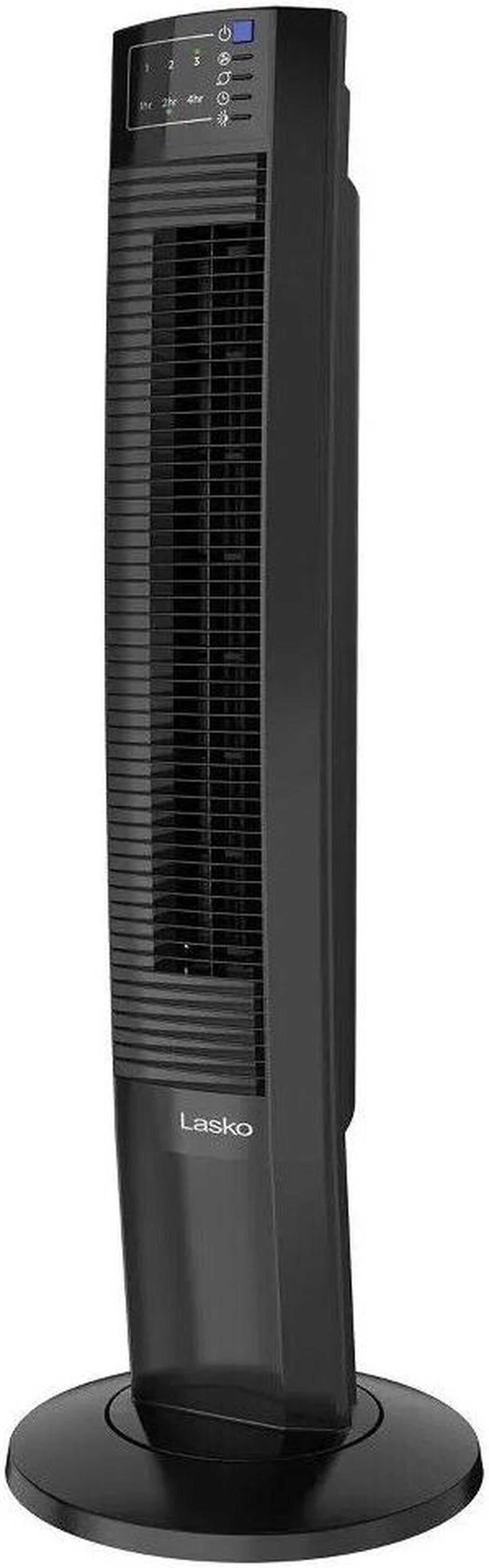 Main image of LASKO Wind Tower 36" Oscillating Black Tower Fan with Timer, Nighttime Mode and Remote Control