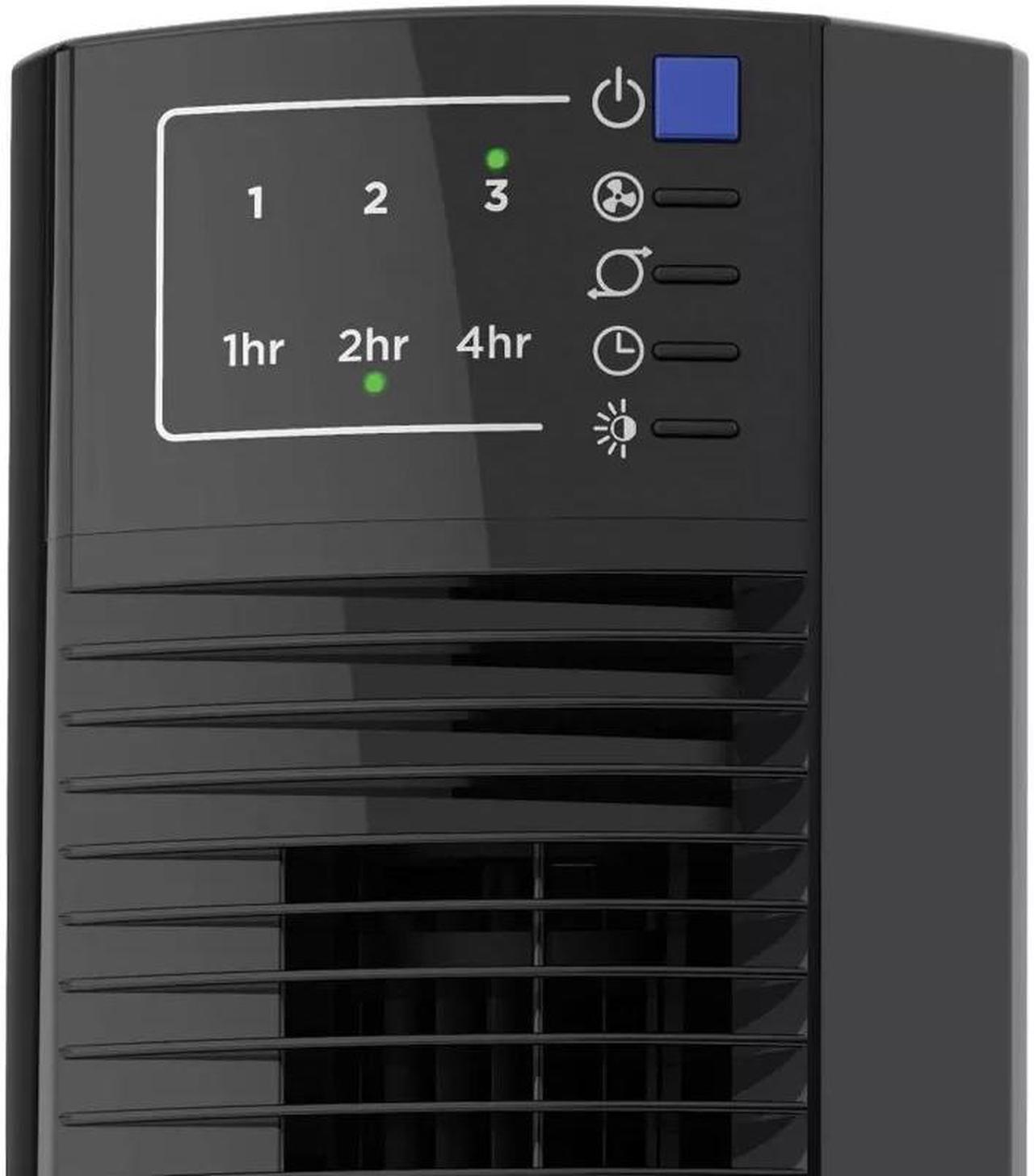 Alt view image 4 of 5 - LASKO Wind Tower 36" Oscillating Black Tower Fan with Timer, Nighttime Mode and Remote Control
