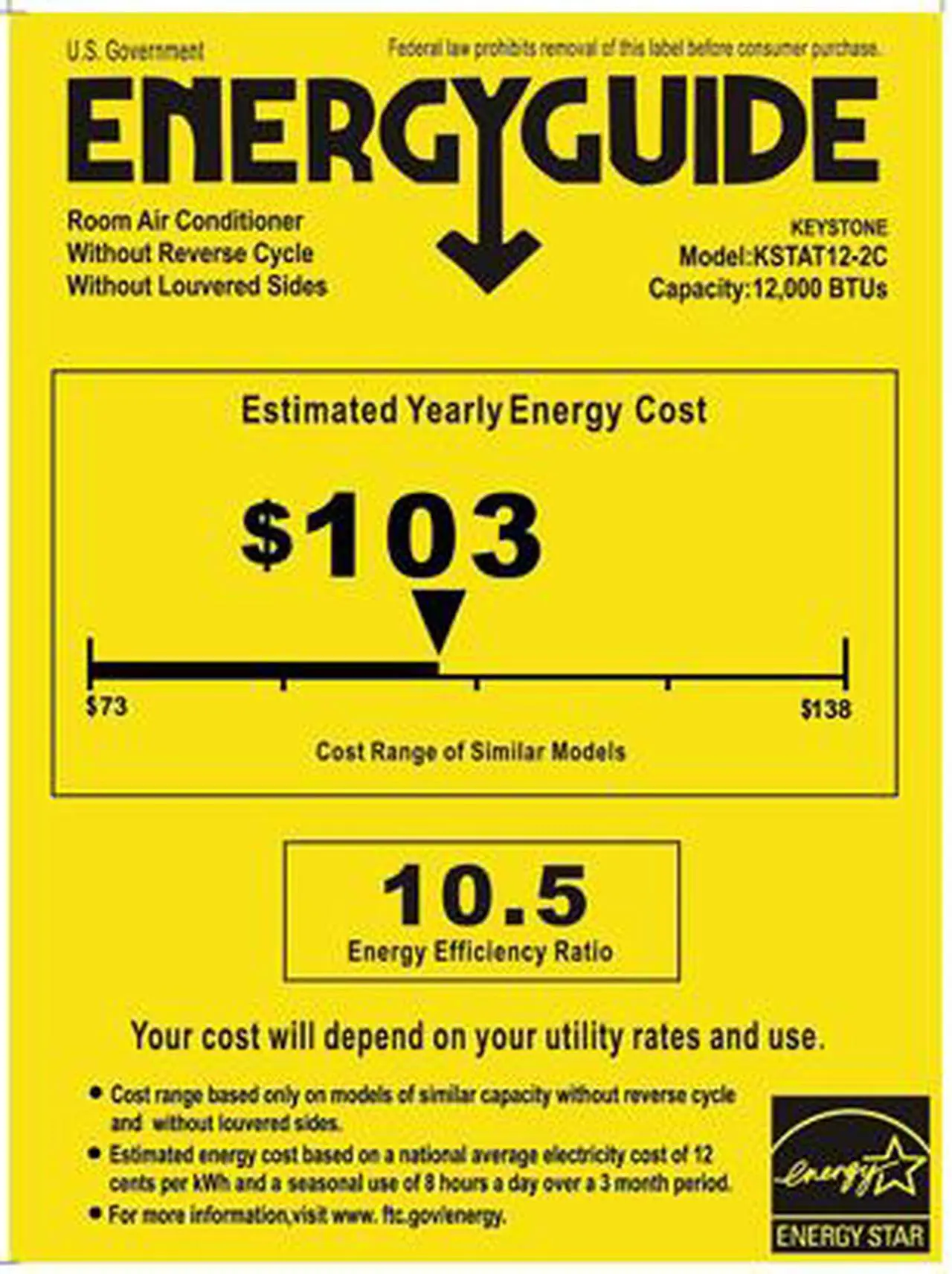 Alt view image 4 of 4 - Keystone KSTAT12-2C Energy Star 12,000 BTU 230V Through-the-Wall Air Conditioner with "Follow Me" LCD Remote Control