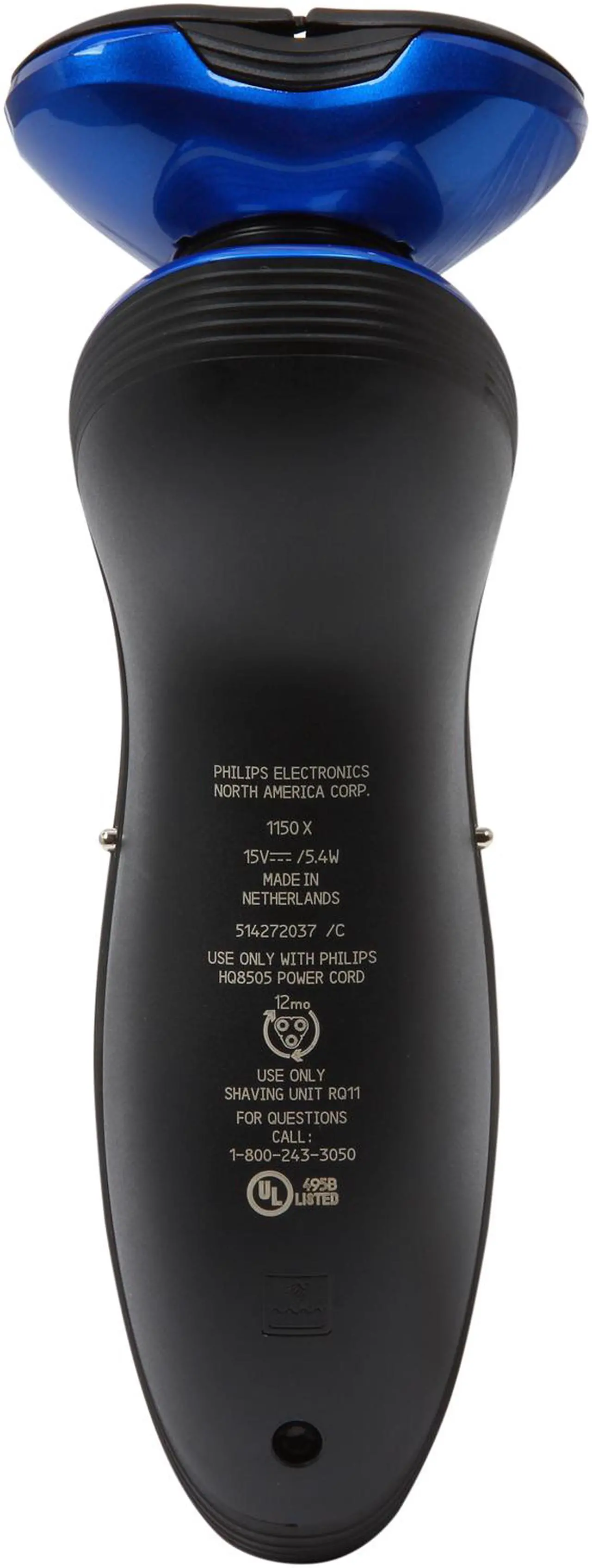 Alt view image 4 of 9 - Philips Norelco Shaver 6100 Series 6000 wet & dry electric shaver 1150X/40 DualPrecision heads GyroFlex 2D contouring system 40 min shaving, 1 hour charge
