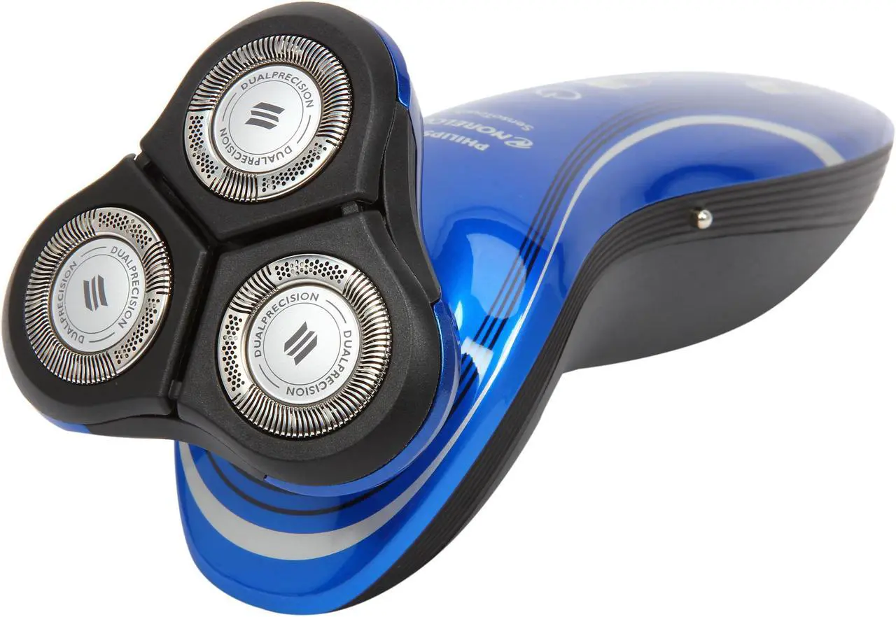 Alt view image 6 of 9 - Philips Norelco Shaver 6100 Series 6000 wet & dry electric shaver 1150X/40 DualPrecision heads GyroFlex 2D contouring system 40 min shaving, 1 hour charge