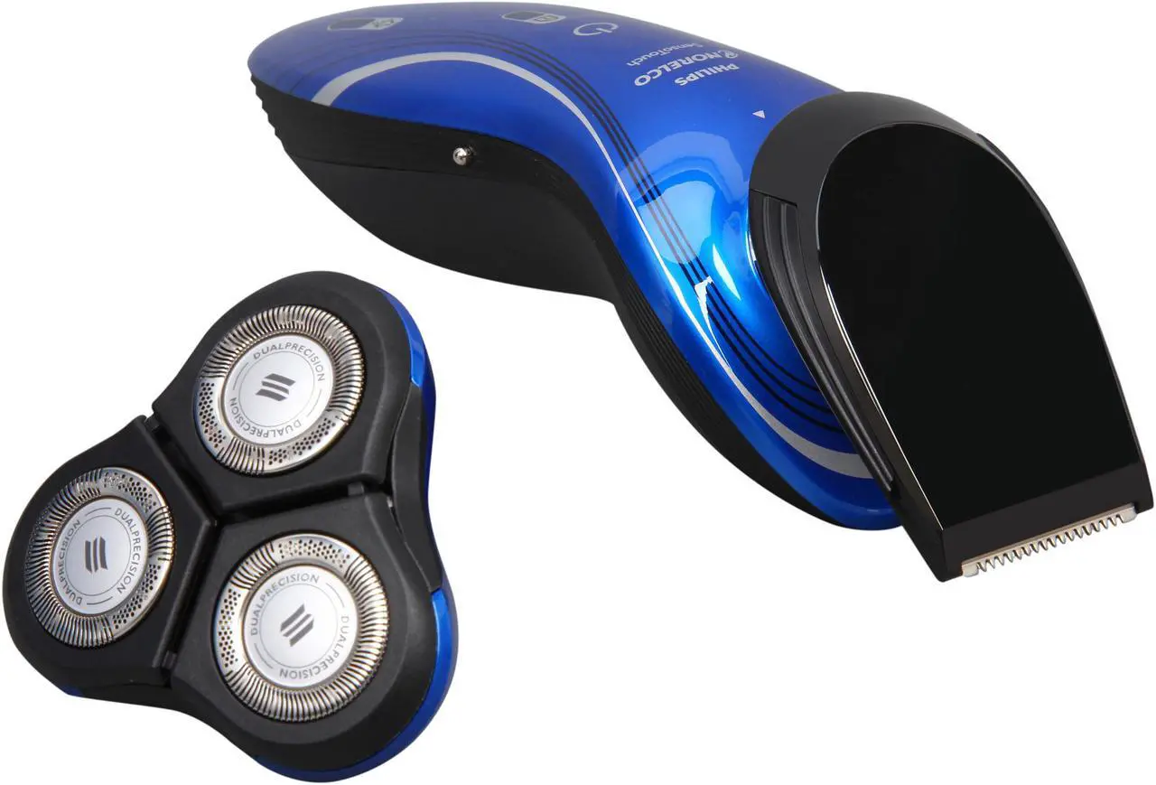 Alt view image 8 of 9 - Philips Norelco Shaver 6100 Series 6000 wet & dry electric shaver 1150X/40 DualPrecision heads GyroFlex 2D contouring system 40 min shaving, 1 hour charge