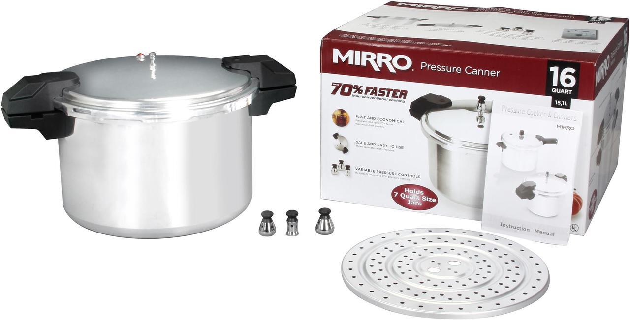 Alt view image 6 of 6 - Mirro 92116 Polished Aluminum 5 / 10 / 15-PSI Pressure Cooker / Canner Cookware, 16-Quart, Silver