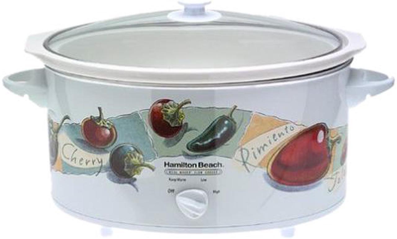 Main image of Hamilton Beach 33690BV White 7 Qt. Oval Slow Cooker With Travel Case