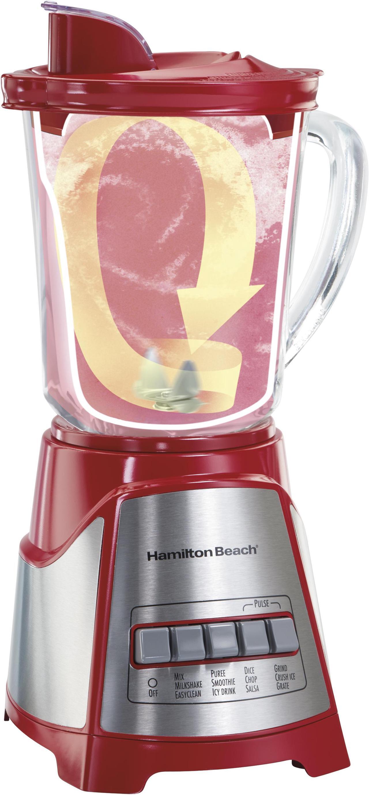 Alt view image 4 of 4 - Hamilton Beach 58147 Multi-Function Blender with Mess-free 40oz Glass Jar, Red