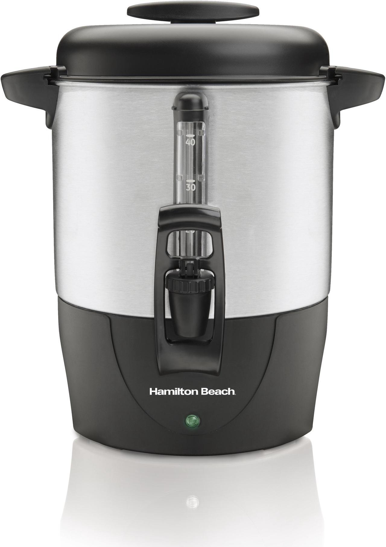 Main image of Hamilton Beach 40514 Black/Steel 40 Cup Dispensing Coffee Urn