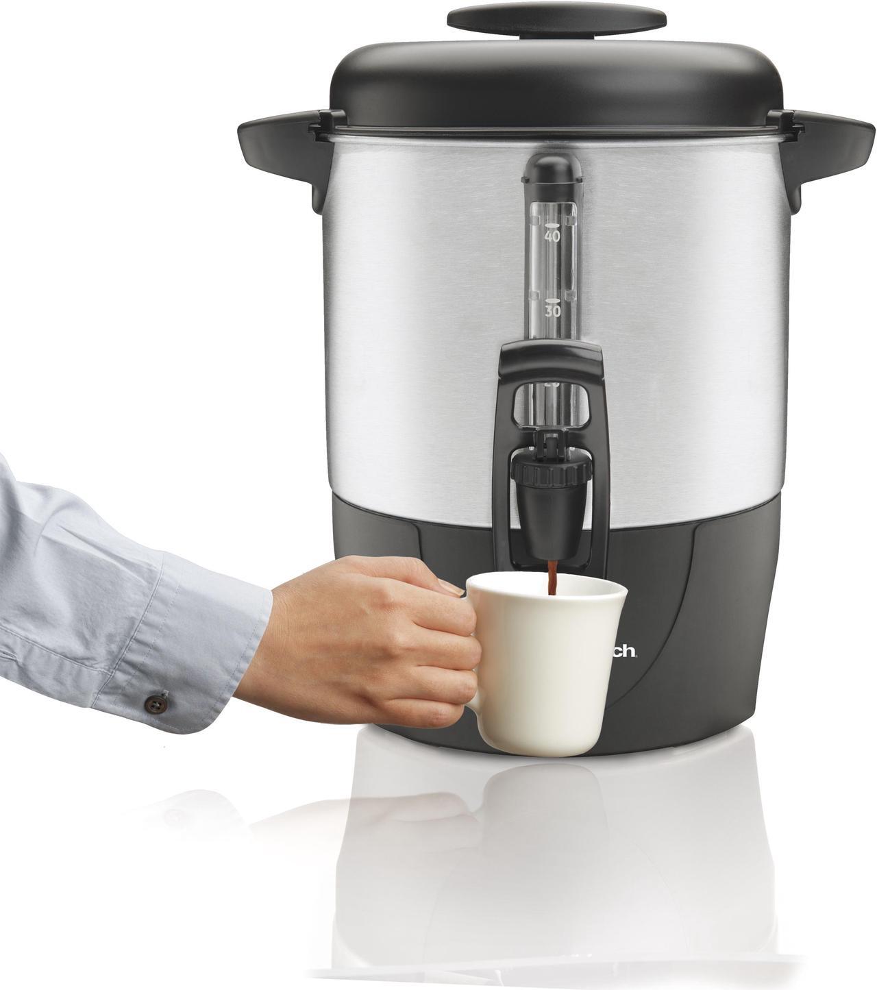 Alt view image 2 of 5 - Hamilton Beach 40514 Black/Steel 40 Cup Dispensing Coffee Urn