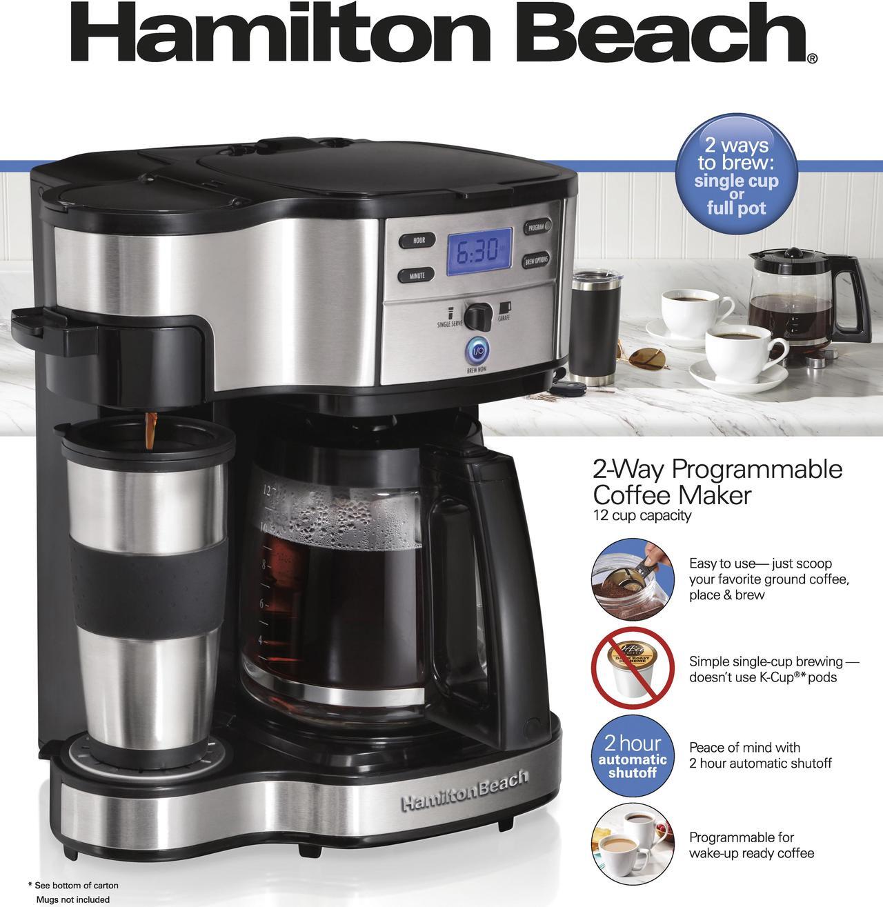 Alt view image 3 of 8 - Hamilton Beach 49980R Black 2-Way Single Serve Brewer and Coffee Maker