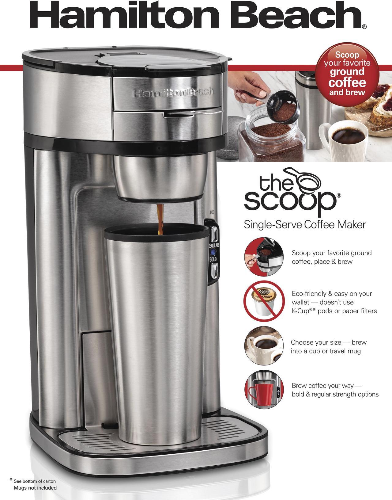 Alt view image 5 of 7 - Hamilton Beach The Scoop Single-Serve Coffee Maker 49981R