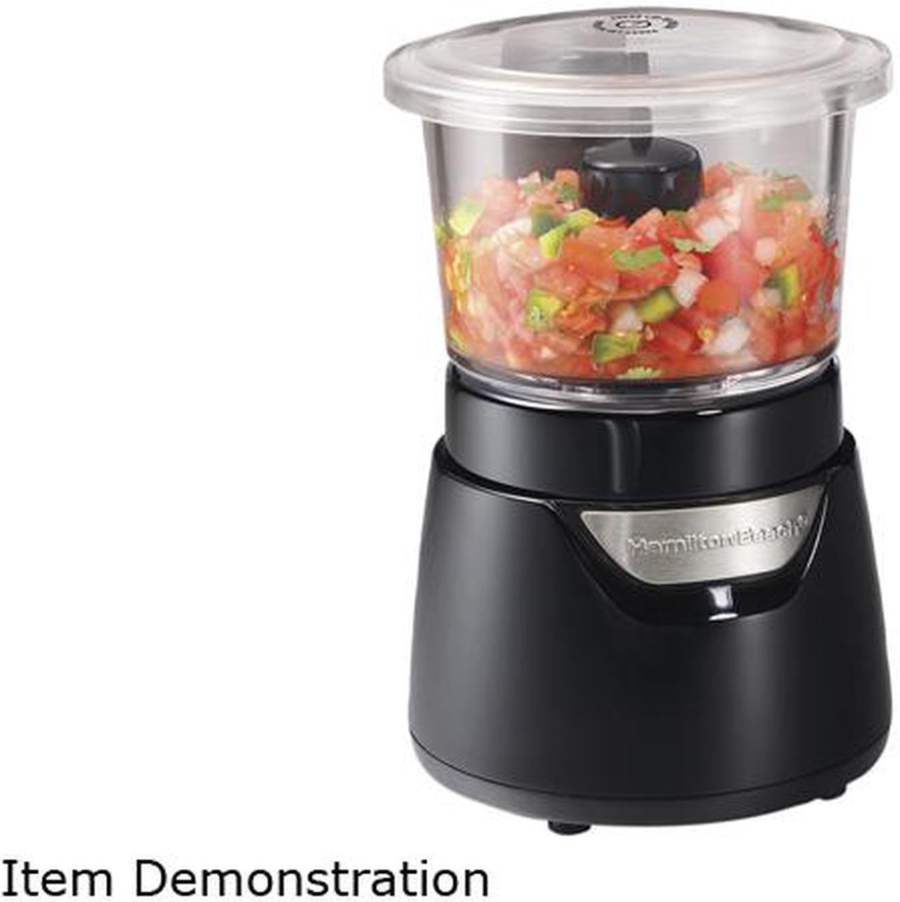 Main image of Hamilton Beach 72860 Black 3 Cup Food Chopper with Glass Bowl