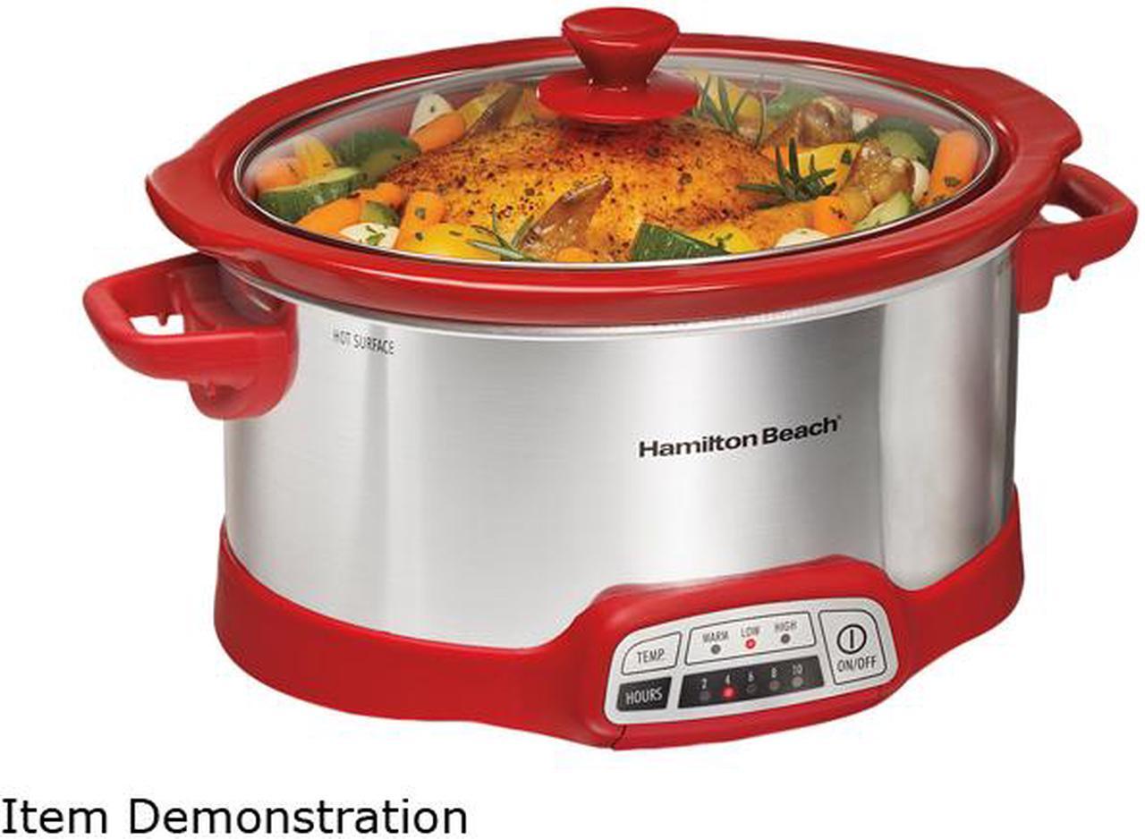 Main image of Hamilton Beach 33456 Ensemble Programmable 5 Quart Slow Cooker, Red