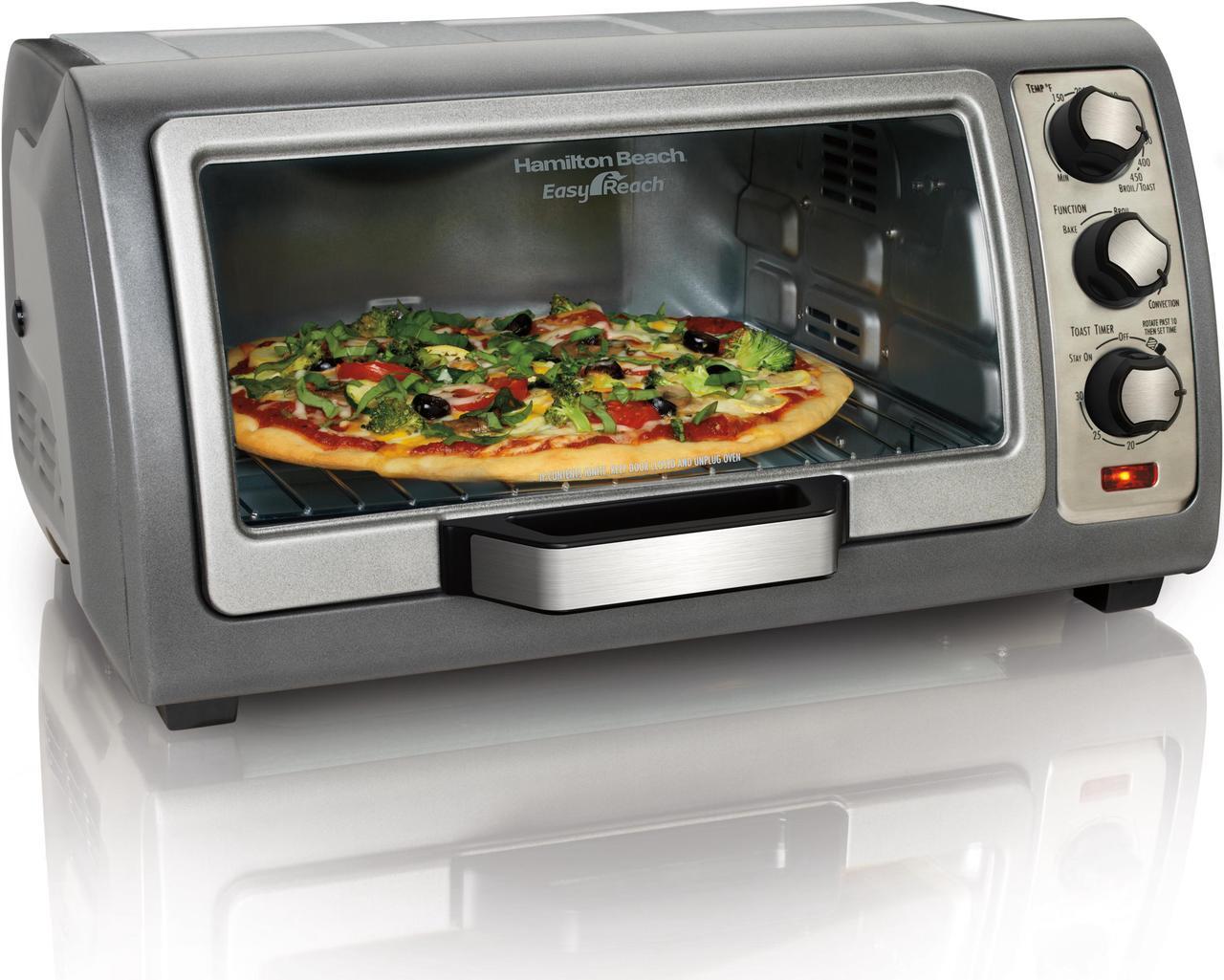 Alt view image 2 of 9 - Hamilton Beach 31126 Easy-Reach 6 Slice Toaster Oven Broiler with Convection