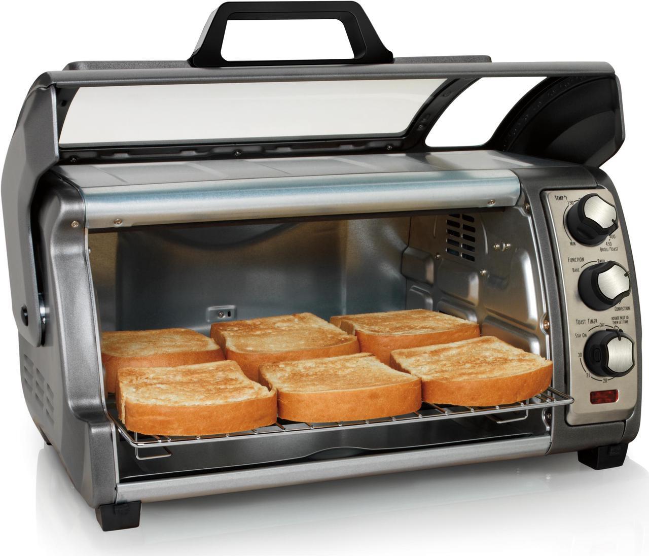 Alt view image 7 of 9 - Hamilton Beach 31126 Easy-Reach 6 Slice Toaster Oven Broiler with Convection
