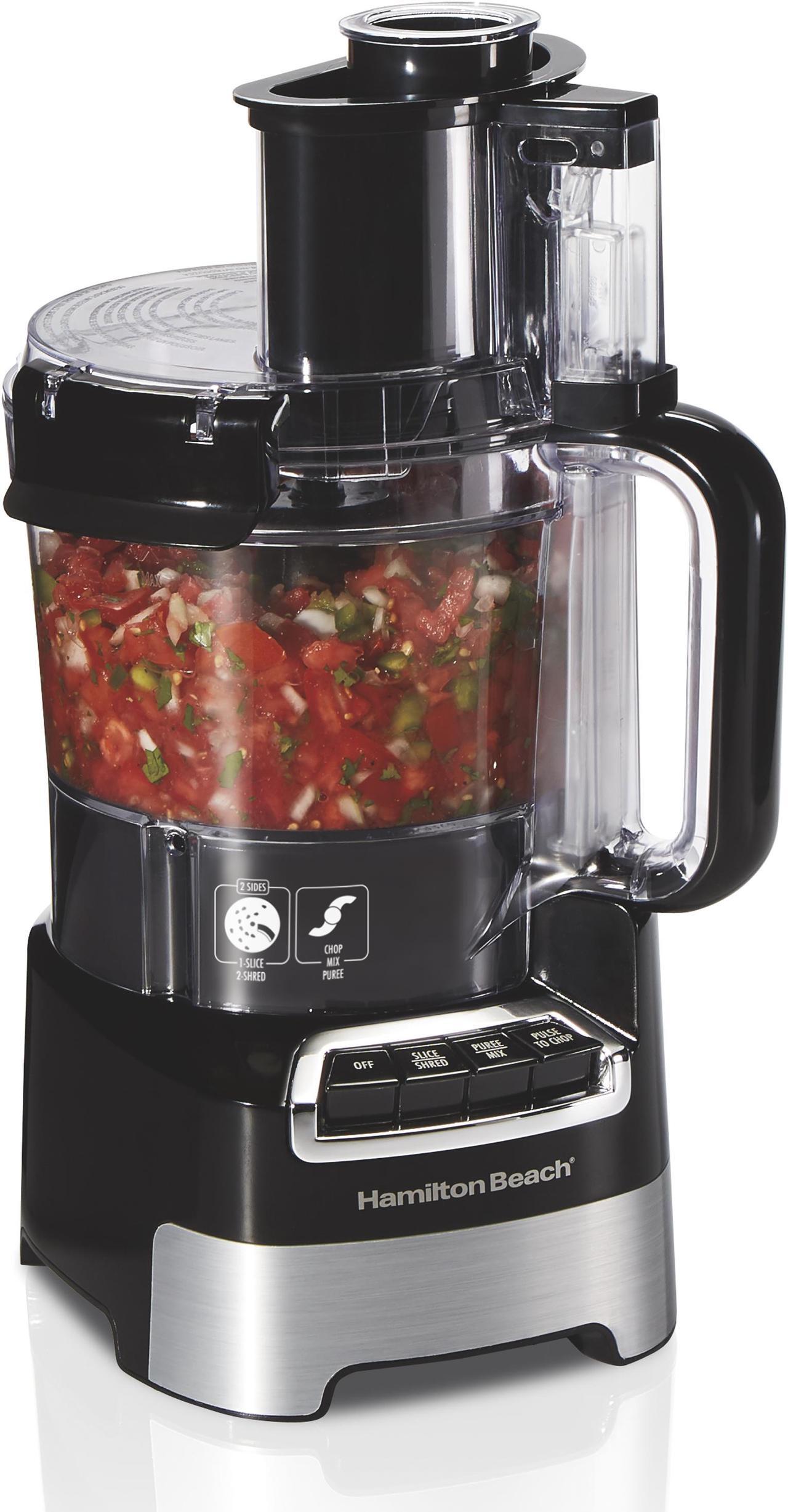 Alt view image 2 of 7 - Hamilton Beach 70723G Black & Stainless 10 Cup Stack & Snap Big Mouth Food Processor