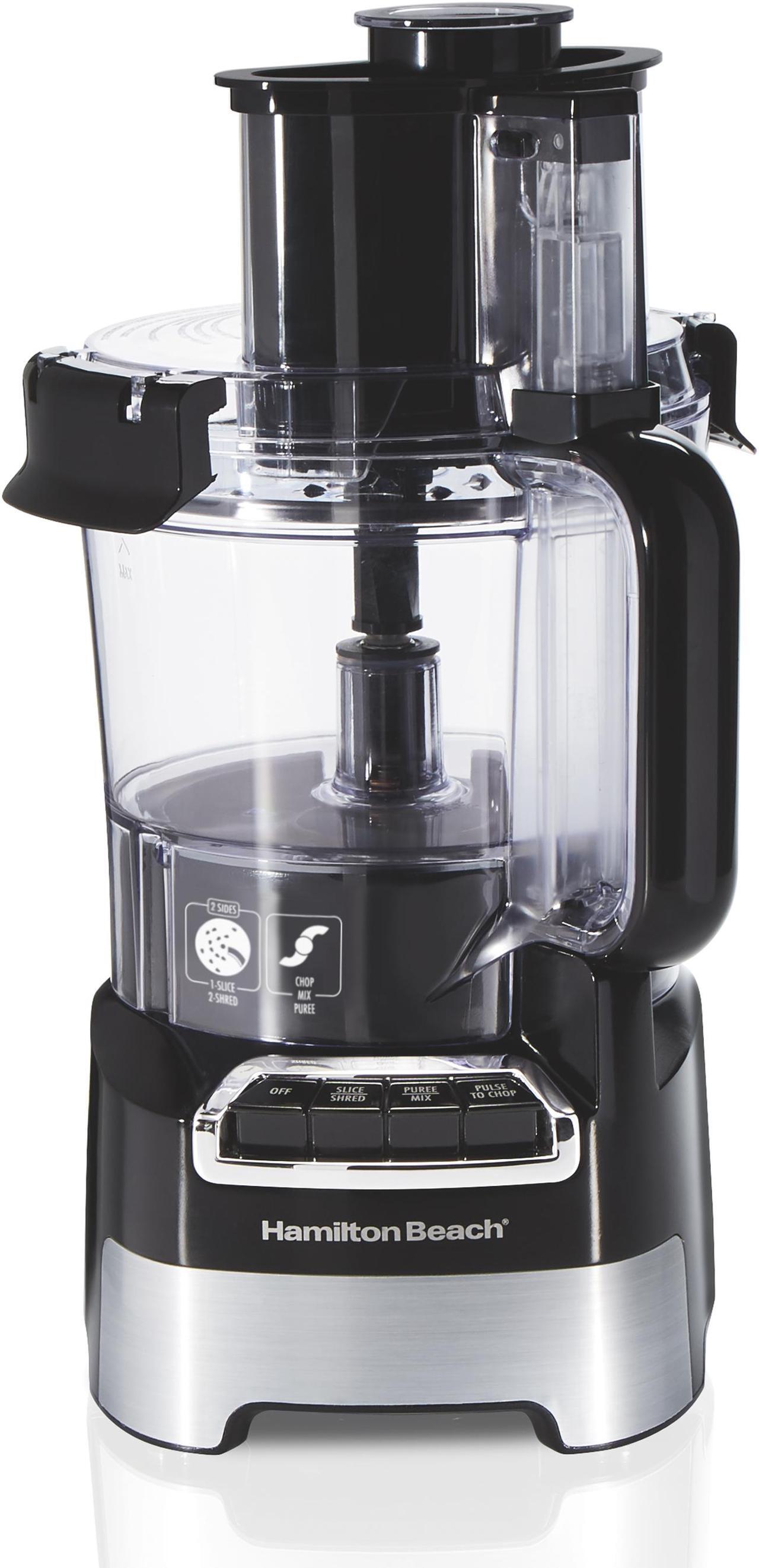 Main image of Hamilton Beach 70723G Black & Stainless 10 Cup Stack & Snap Big Mouth Food Processor